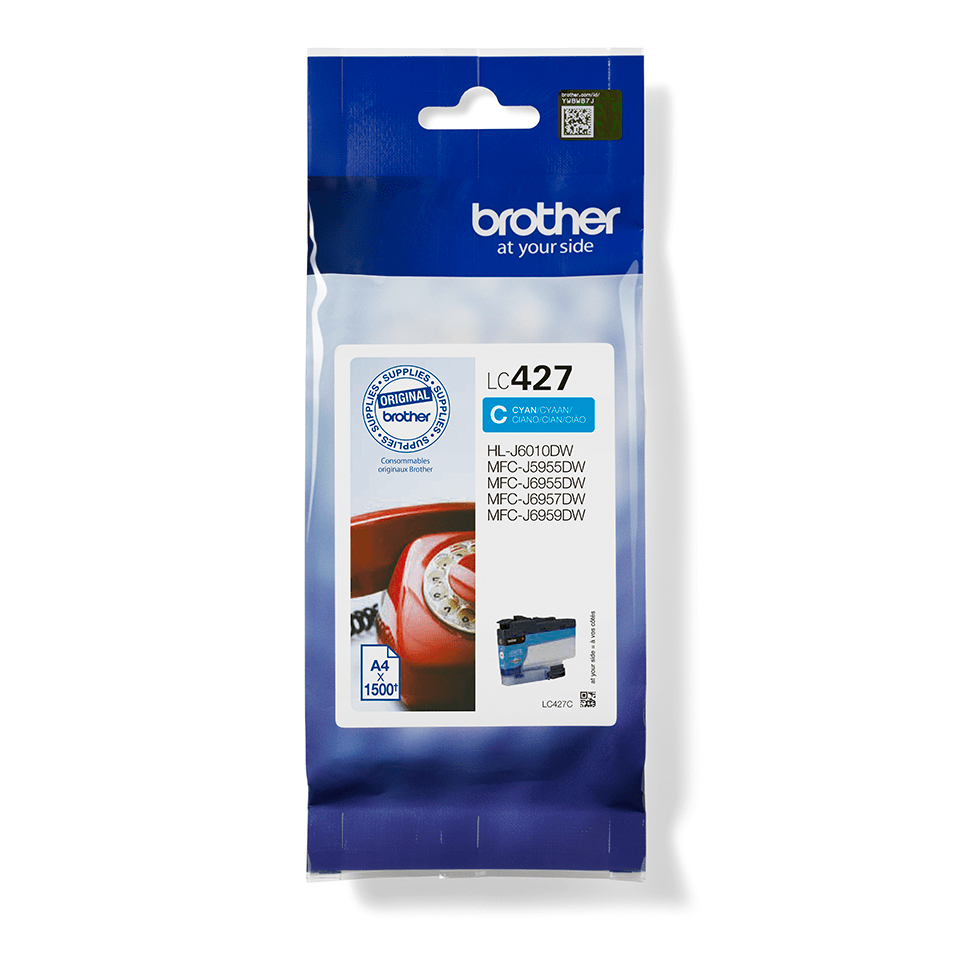 Brother LC-427C Cartouche d'encre cyan, 1.500 Feuilles ISO/IEC 24711 pour Brother MFC-J 5955
