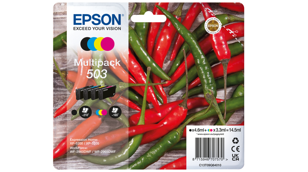 Epson C13T09Q64010/503 Cartouche d'encre multi pack Bk,C,M,Y 210pg + 3x165pg UE4 pour Epson XP-5200