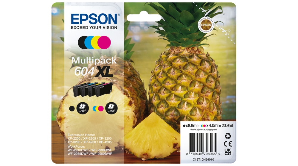 Epson C13T10H64010/604XL Cartouche d'encre multi pack Bk,C,M,Y haute capacité 500pg + 3x350pg UE4 pour Epson XP-2200