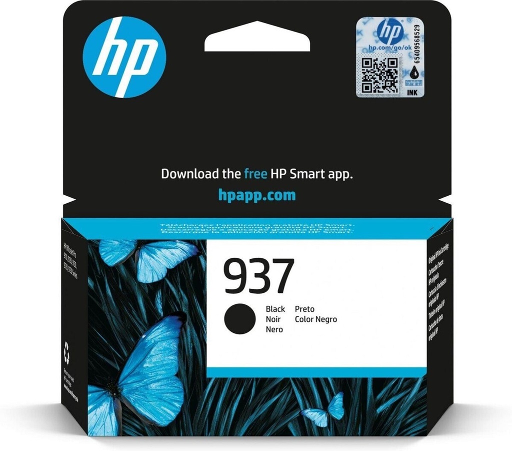 HP 4S6W5NE/937 Cartouche à  tête d'impression noire, 1.450 Feuilles ISO/IEC 19752 pour HP OfficeJet Pro 9100 