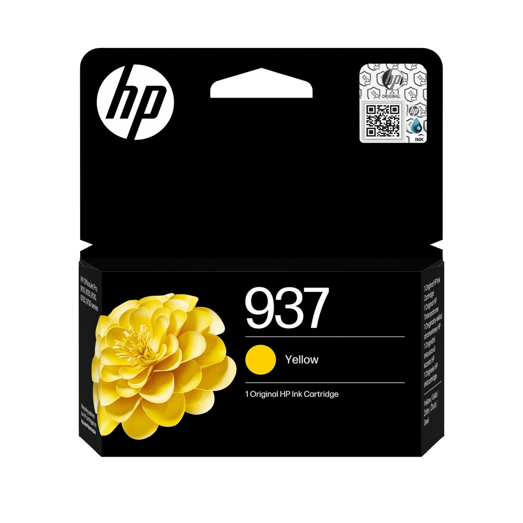 HP 4S6W4NE/937 Cartouche à  tête d'impression jaune, 800 Feuilles ISO/IEC 19752 pour HP OfficeJet Pro 9100 