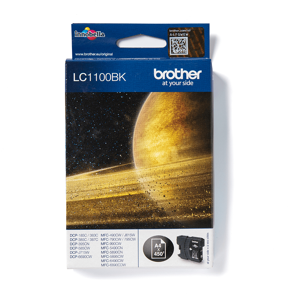 Brother LC1100BK - Cartouche d'encre noire, 450 pages