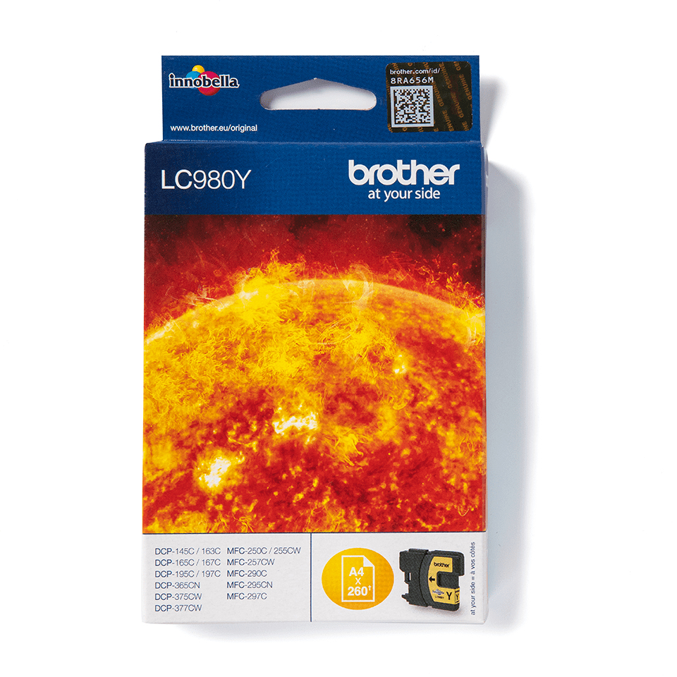 Brother LC980Y - Cartouche d'encre jaune, 260 pages