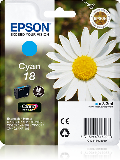 Epson C13T18024020 - Cartouche d'encre cyan, 180 pages
