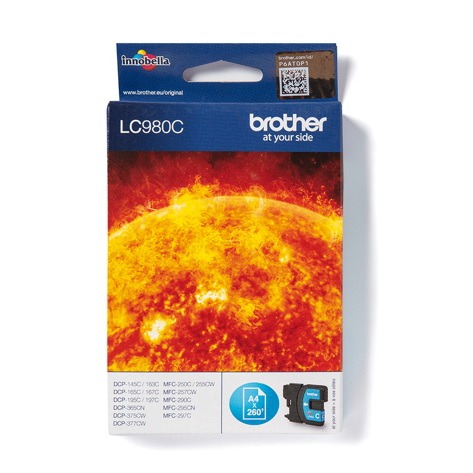 Brother LC980C - Cartouche d'encre cyan, 260 pages