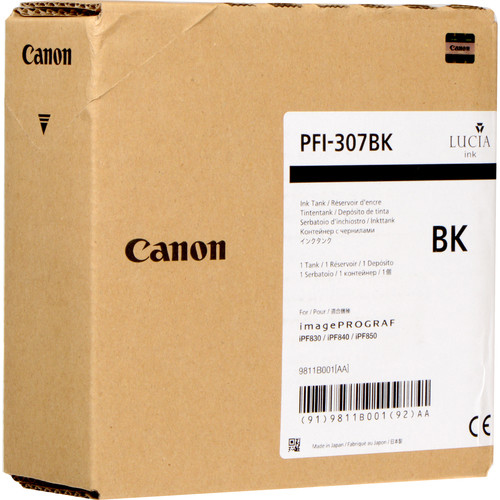 [47844] Canon 9811B001/PFI-307BK Cartouche d'encre noire 330ml pour Canon IPF 830