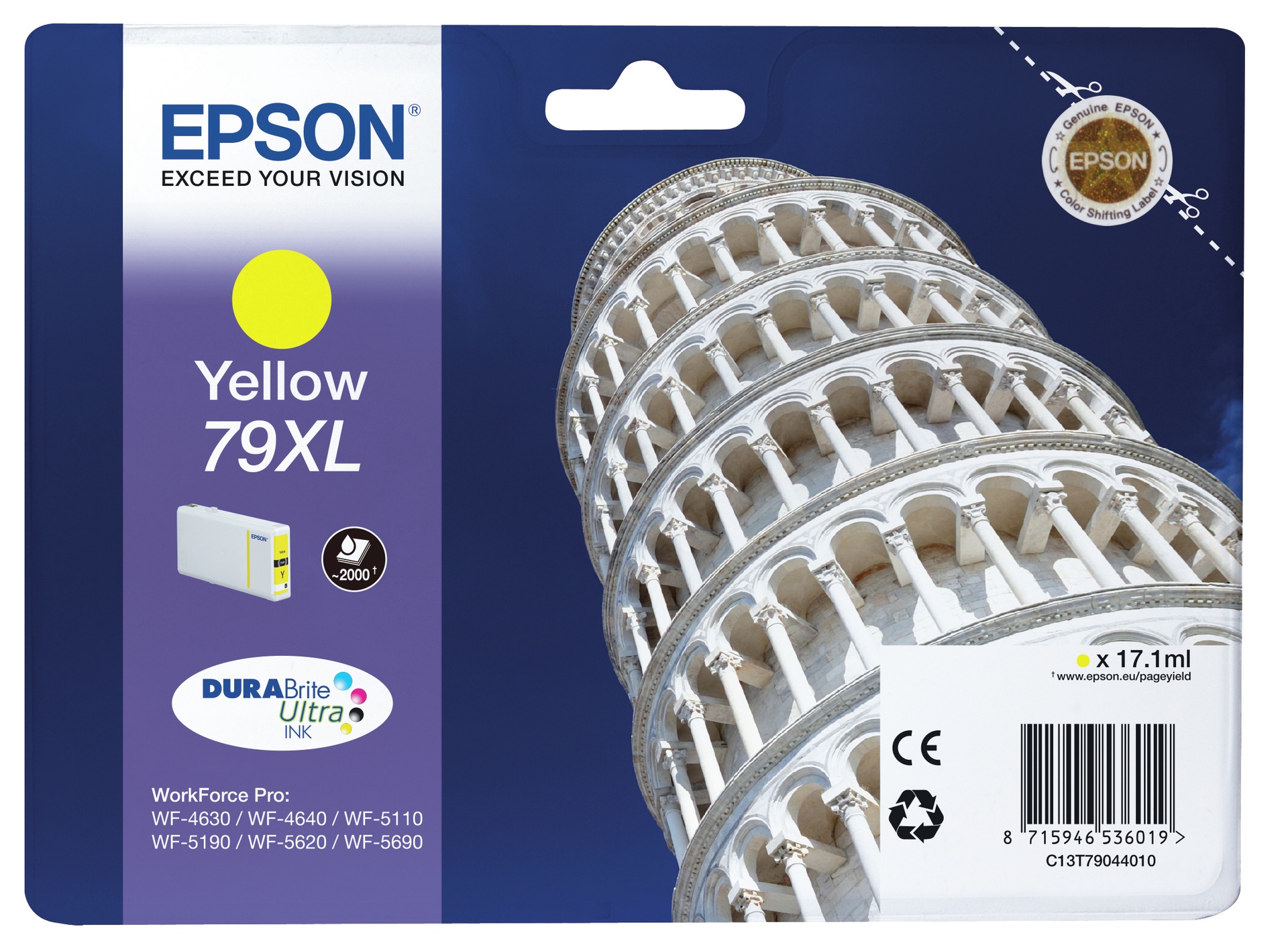 Epson C13T79044010 - Cartouche d'encre jaune haute capacité, 2 000 pages