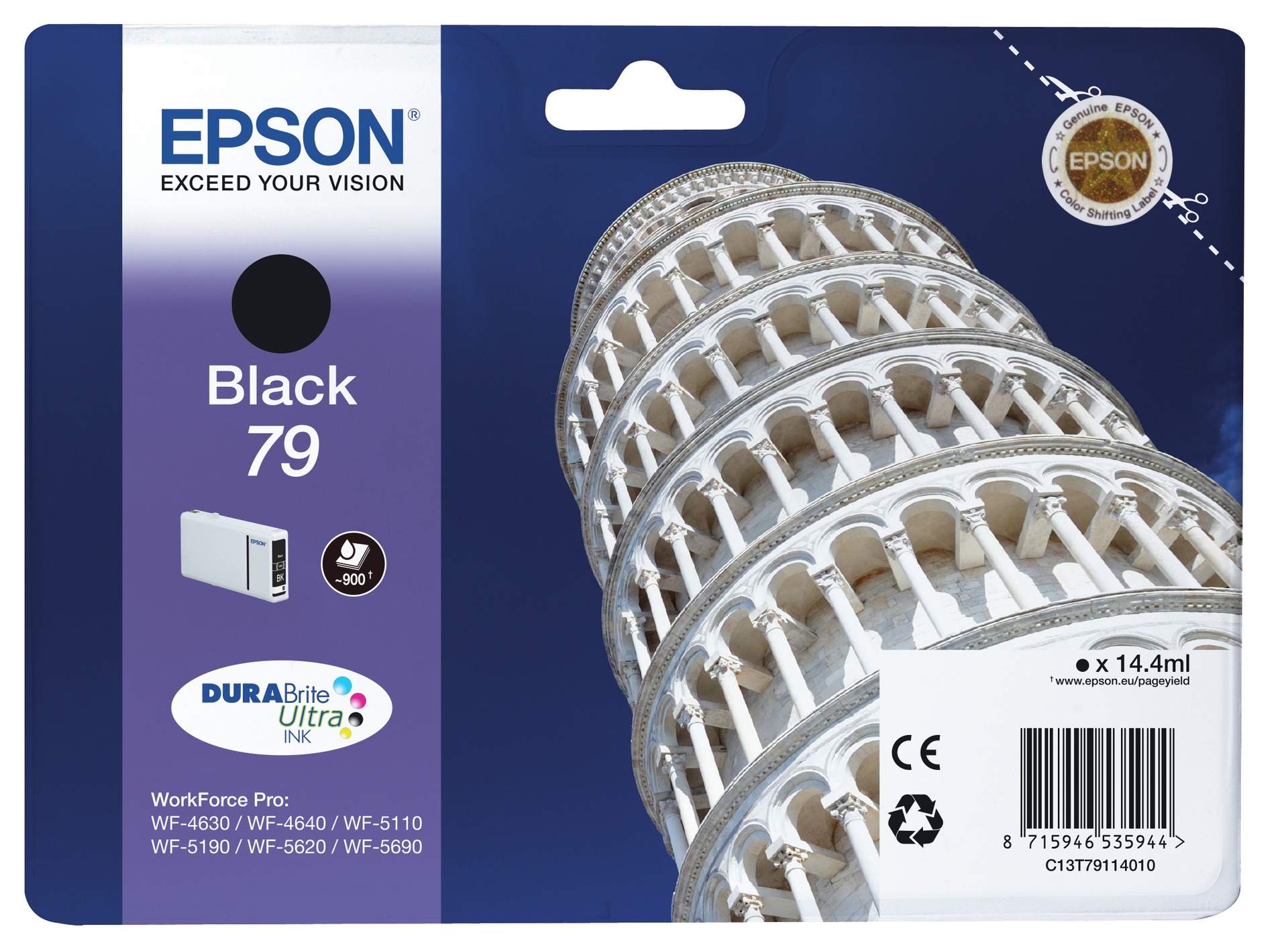 Epson C13T79114010 - Cartouche d'encre noire, 900 pages
