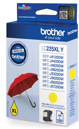 Brother LC-225XLY - Cartouche d'encre jaune, 1 200 pages