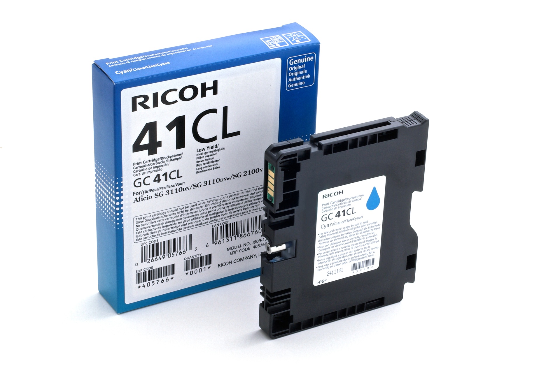Ricoh 405766 - Cartouche d'encre cyan, 600 pages