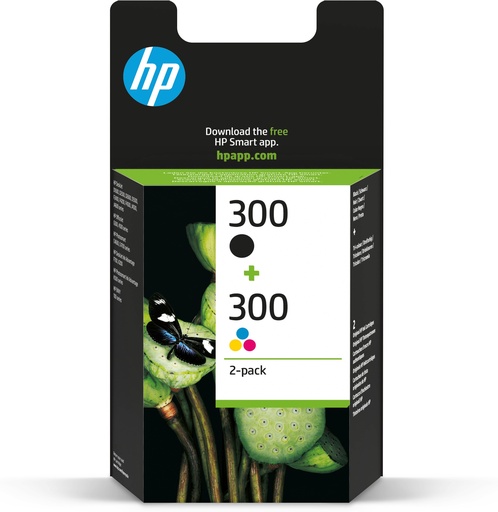 [50090] HP 300 2-pack Black/Tri-color Original Ink Cartridges