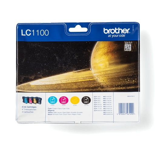 [51788] Brother LC1100VALBP ink cartridge 4 pc(s) Original Black, Cyan, Magenta, Yellow