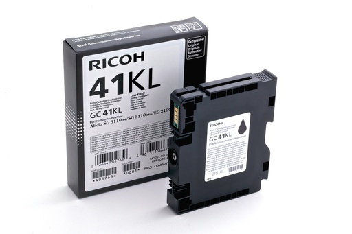 [51986] Ricoh 405765/GC-41KL Cartouche de gel noire, 600 Pages ISO/IEC 24711 pour Ricoh Aficio SG 2100/3100/K 3100