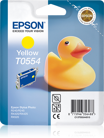 Epson C13T05544010/T0554 - Cartouche d'encre jaune, 290 pages