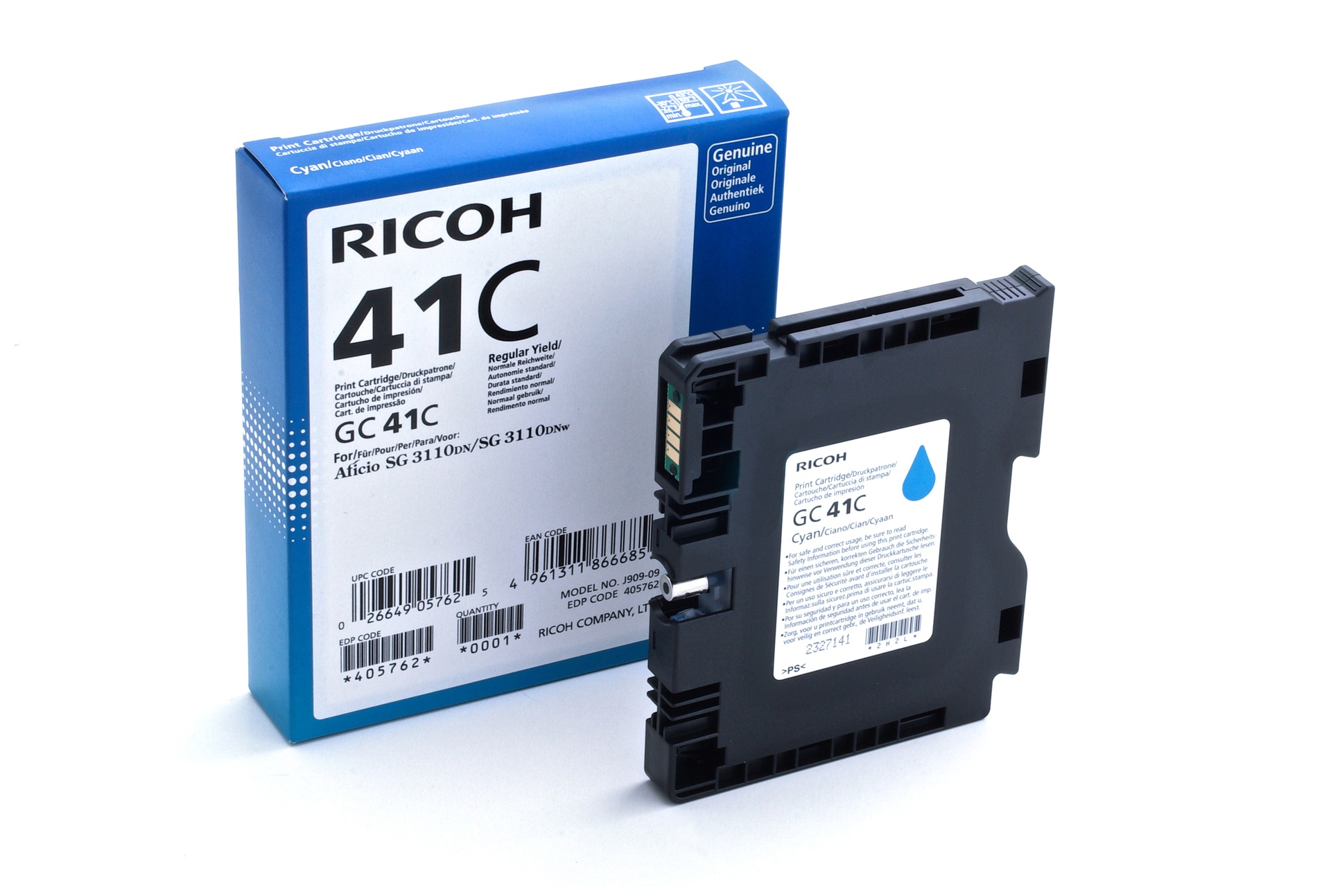 Ricoh 405762 - Cartouche d'encre cyan, 2 200 pages
