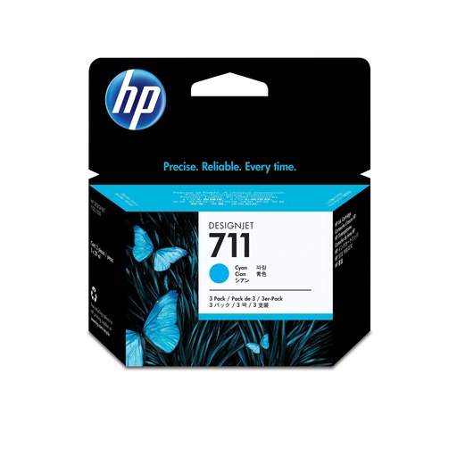 [52823] HP 711 3-pack 29-ml Cyan DesignJet Ink Cartridges ink cartridge