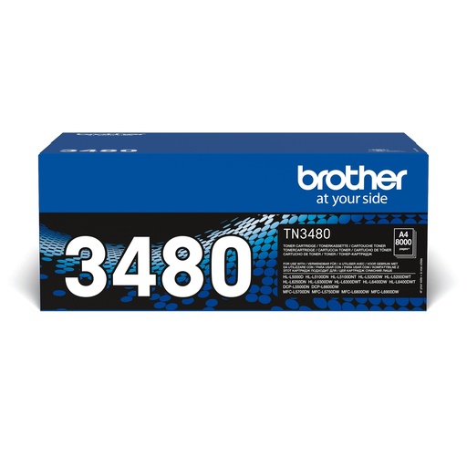 [53106] Brother TN-3480 Kit toner, 8.000 Pages ISO/IEC 19752 pour Brother HL-L 5000/6250/6400