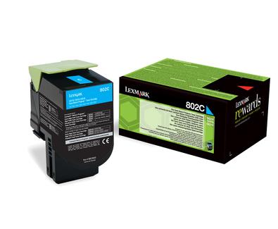 Lexmark 80C20C0/802C - Toner cyan, 1 000 pages