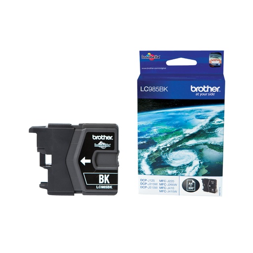 [53586] Brother LC-985BK Cartouche d'encre noire, 300 Pages ISO/IEC 24711 9ml pour Brother DCP-J 125