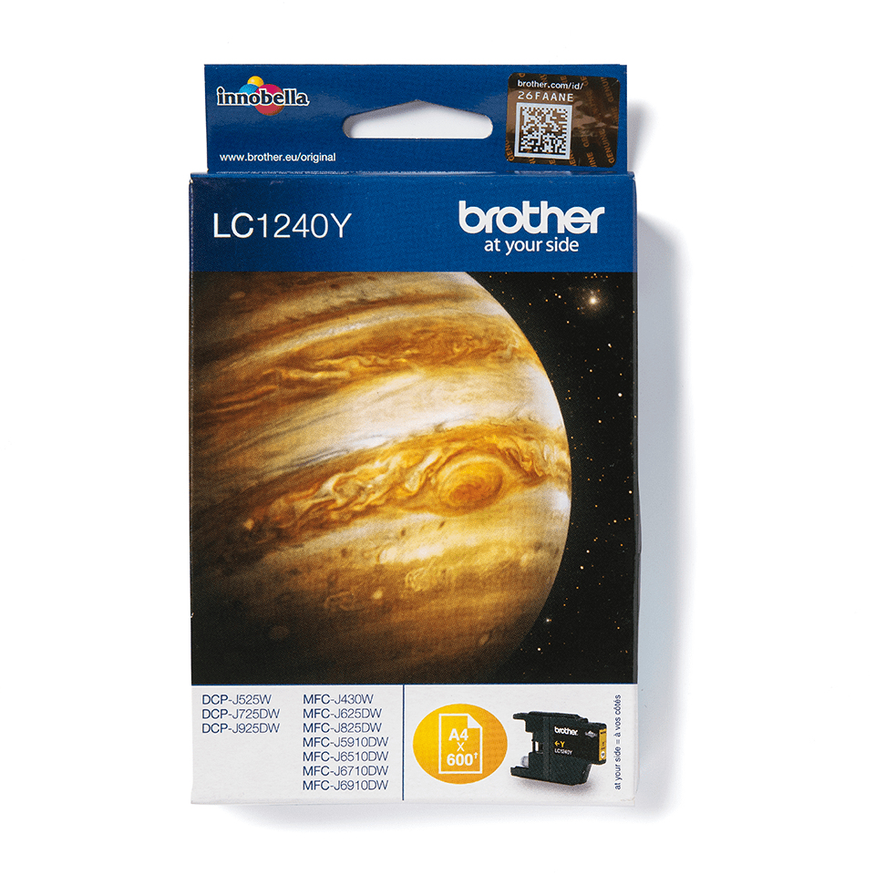 Brother LC-1240Y - Cartouche d'encre jaune, 600 pages