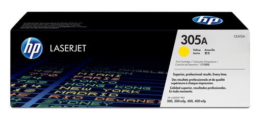 [55114] HP CE412A/305A Cartouche toner jaune, 2.600 Pages ISO/IEC 19798 pour HP LaserJet M 375