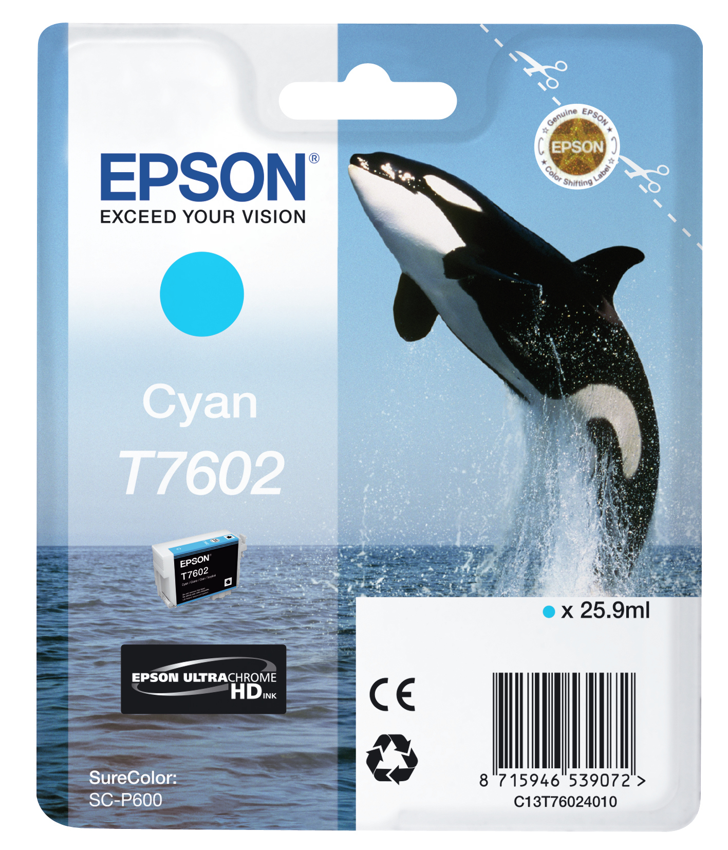 Epson C13T76024010 - Cartouche d'encre cyan, 2 200 pages