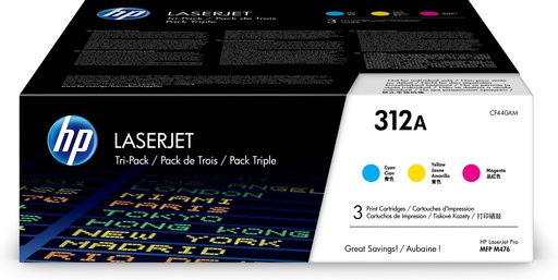[59054] HP 312A Cyan Tri-Pack LaserJet toner cartridge