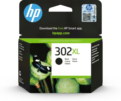 [59280] HP F6U68AE/302XL Cartouche à tête d'impression noire haute capacité, 430 Feuilles ISO/IEC 24711 8.5ml pour HP DeskJet 1110/2130/OfficeJet 5200