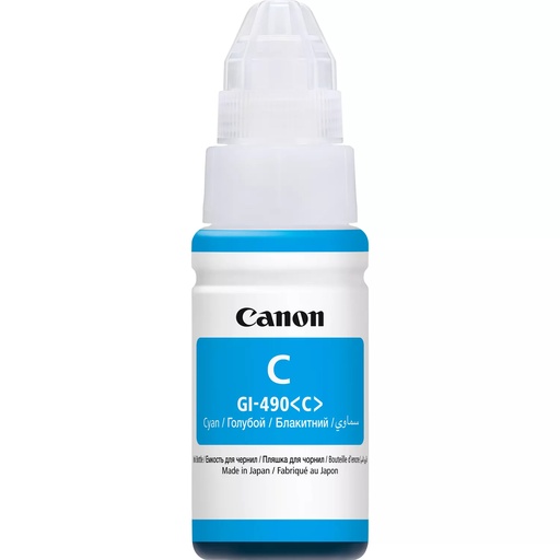 [59982] Canon 0664C001/GI-490C Bouteille d'encre cyan, 7.000 Feuilles 70ml pour Canon Pixma G 1400