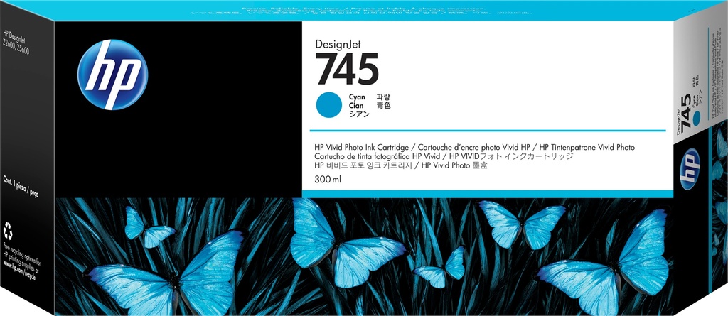 HP F9K03A/745 - Cartouche d'encre cyan