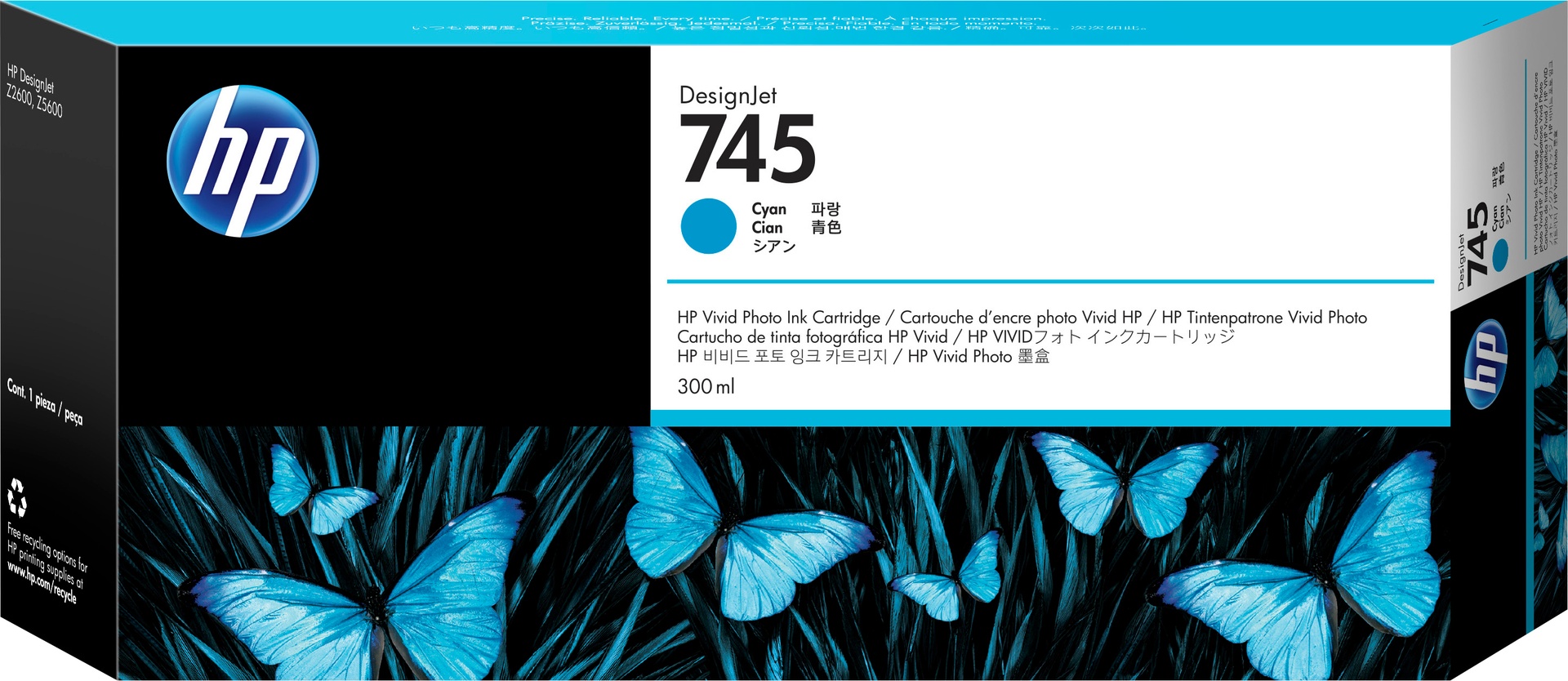 HP F9K03A/745 - Cartouche d'encre cyan