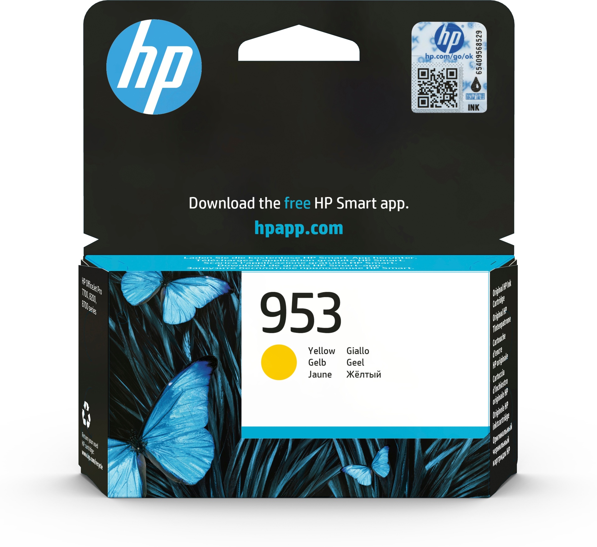 HP F6U14AE/953 - Cartouche d'encre jaune, 700 pages