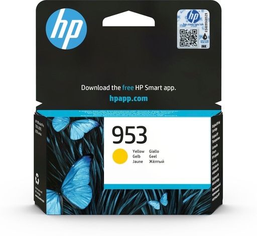 [61365] HP F6U14AE/953 Cartouche d'encre jaune, 630 Feuilles 9ml pour HP OfficeJet Pro 7700/8210/8710
