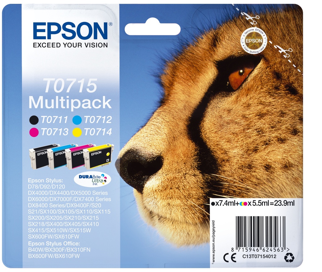 Epson C13T07154012 - Cartouche d'encre multipack couleurs (Pack de 3)