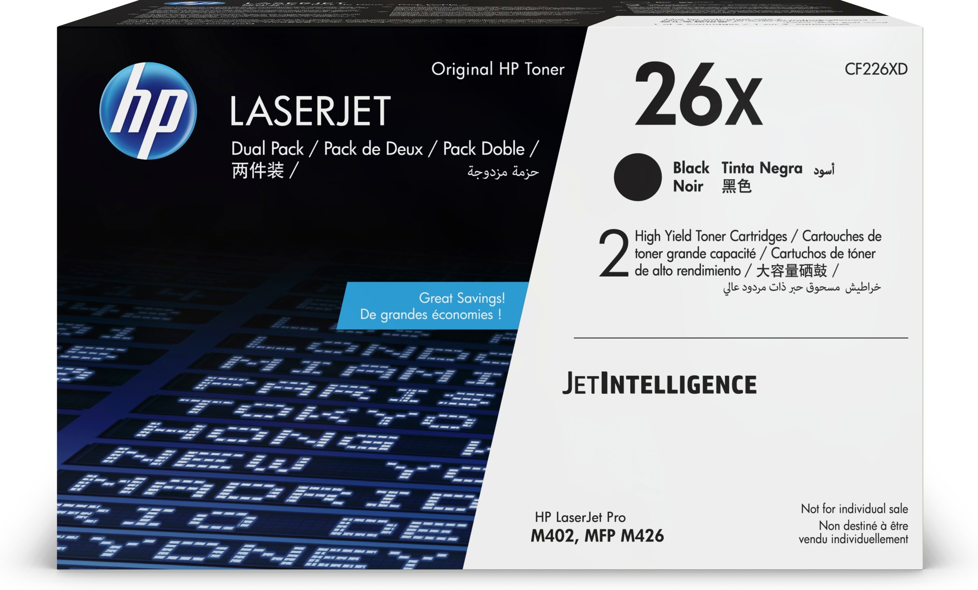 HP CF226XD - Toner noir haute capacité, 2 x 9 000 pages