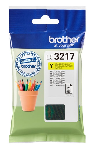 [64567] Brother LC-3217Y Cartouche d'encre jaune, 550 Feuilles ISO/IEC 24711 9ml pour Brother MFC-J 5330