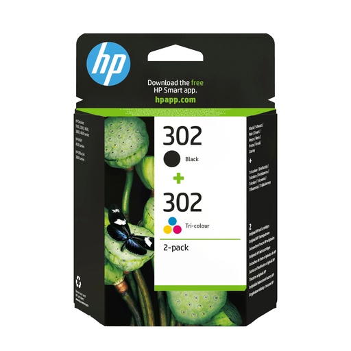 [71788] HP 302 2-pack Black/Tri-colour Original Ink Cartridges ink cartridge
