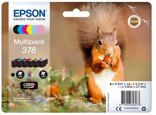 [72145] Epson Squirrel Multipack 6-colours 378 Claria Photo HD Ink