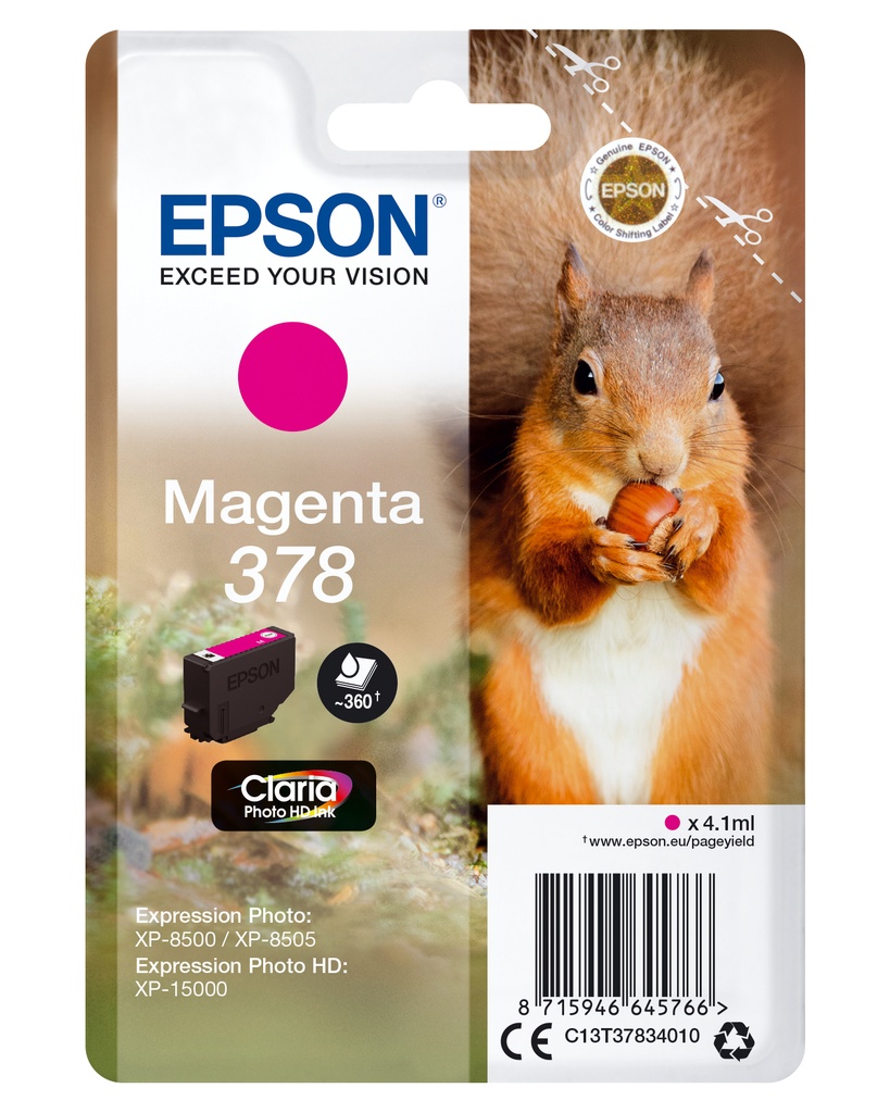 Epson C13T37834010 - Cartouche d'encre magenta, 360 pages