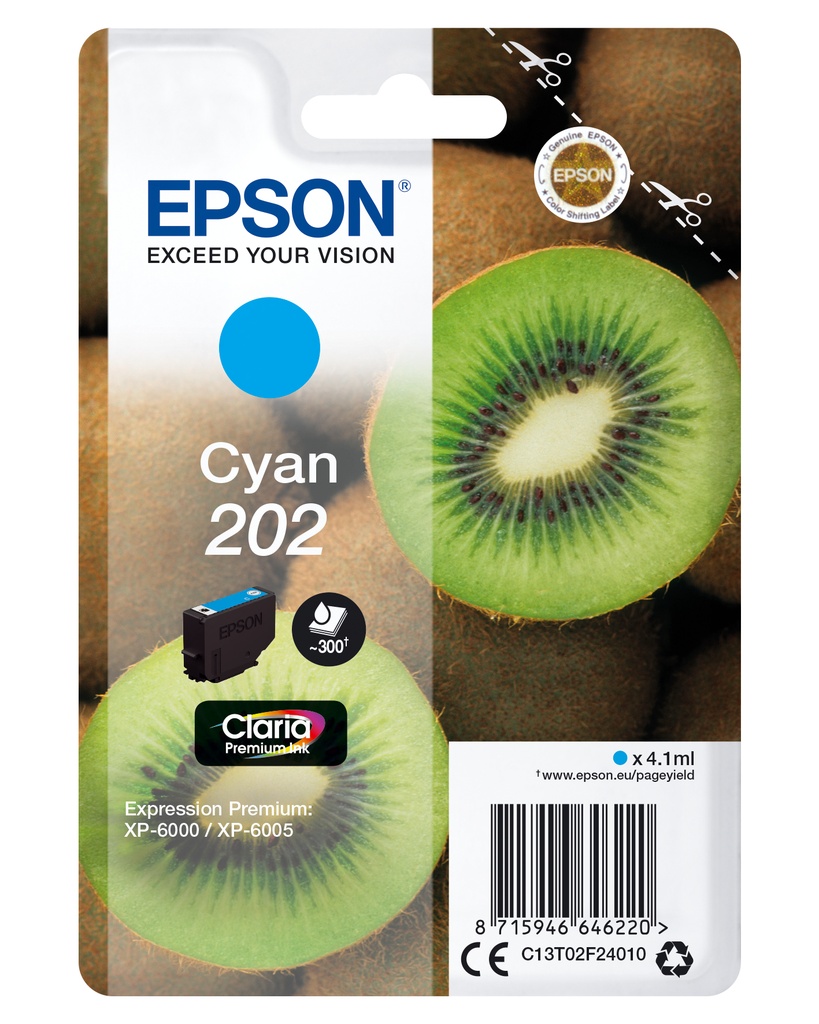 Epson C13T02F24010 - Cartouche d'encre cyan, 300 pages