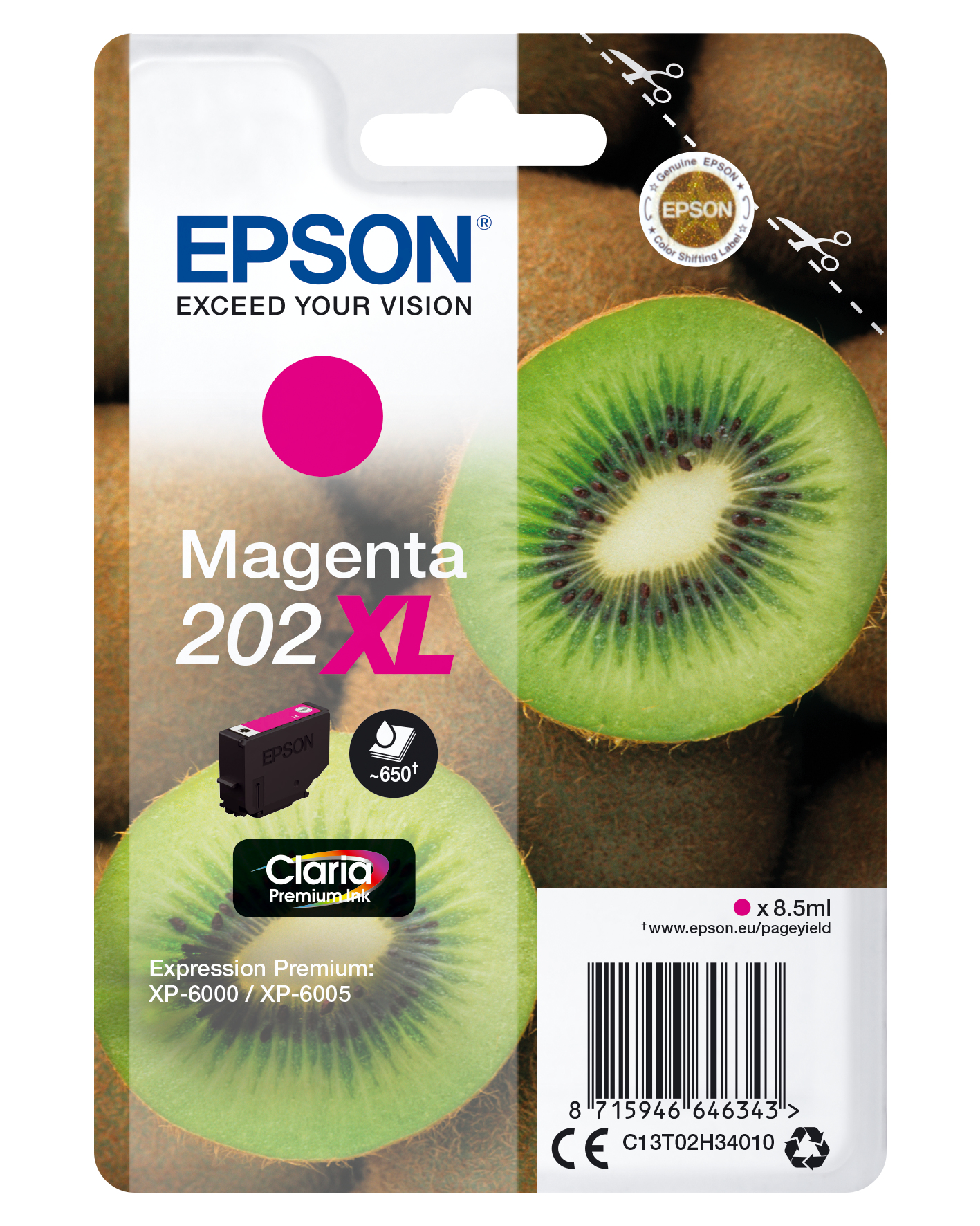 Epson C13T02H34010 - Cartouche d'encre magenta haute capacité, 650 pages