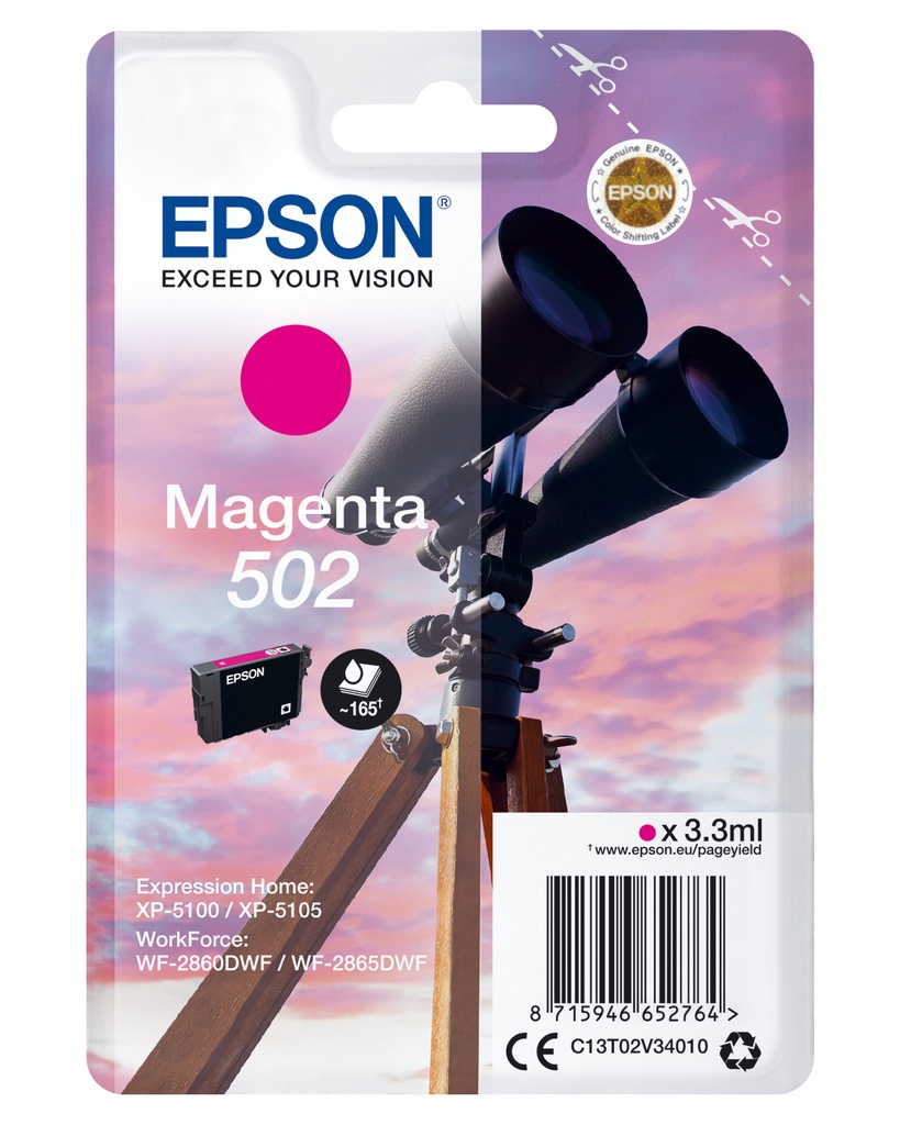 Epson C13T02V34010 - Cartouche d'encre magenta, 160 pages