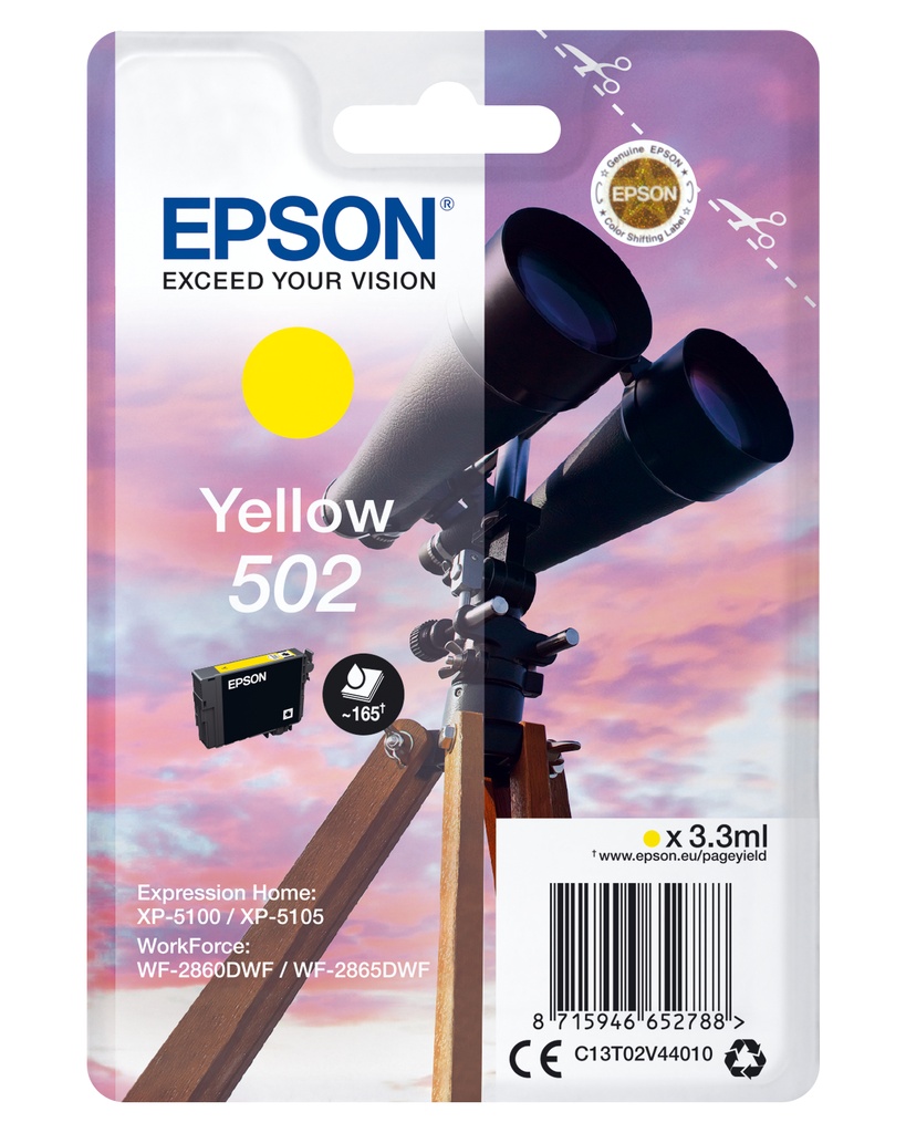Epson C13T02V44010 - Cartouche d'encre jaune, 160 pages
