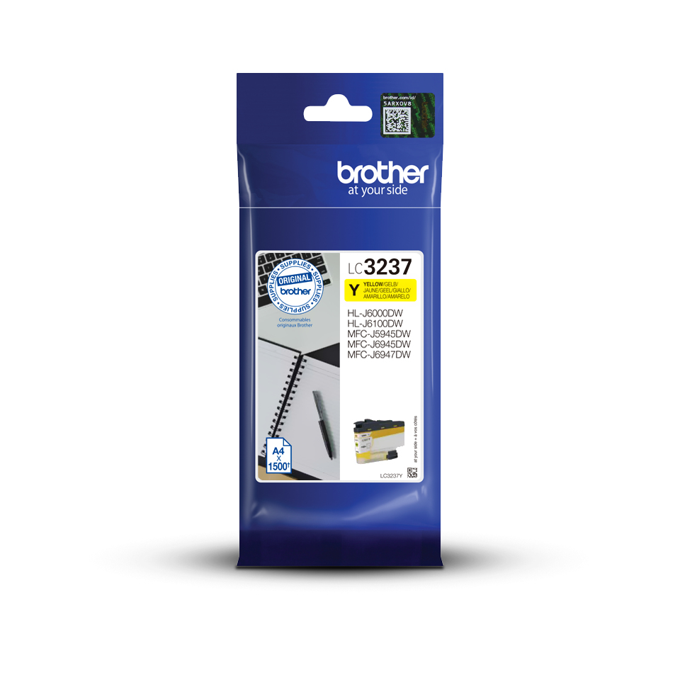 Brother LC-3237Y - Cartouche d'encre jaune, 1 500 pages