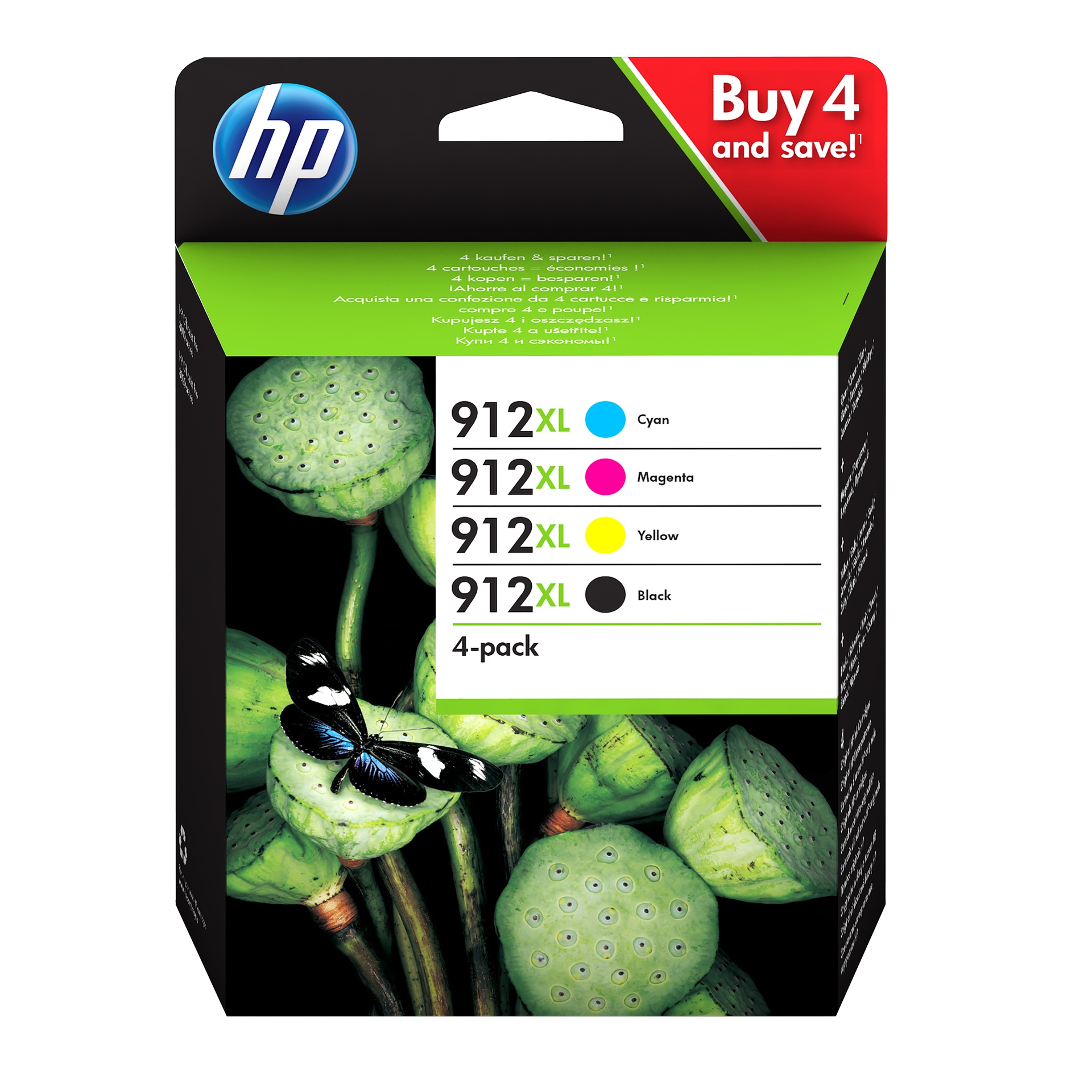 HP 3YP34AE - Cartouche d'encre multipack couleurs haute capacité, 4 x 825 pages