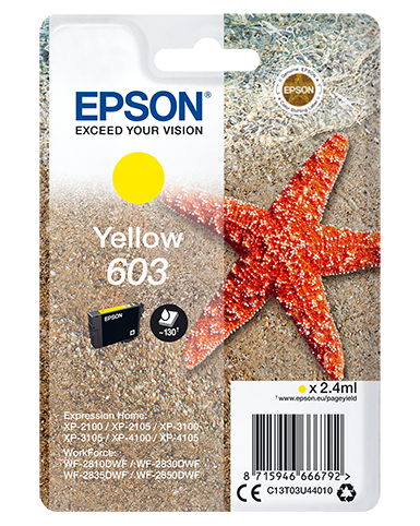 Epson C13T03U44010 - Cartouche d'encre jaune, 130 pages