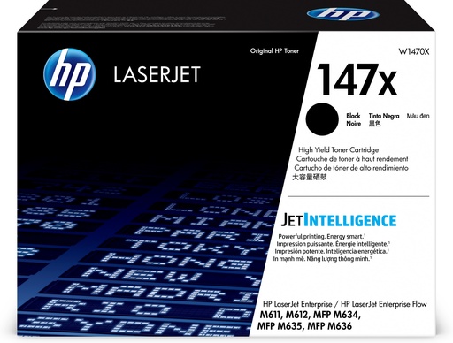[94973] HP W1470X/147X Cartouche toner haute capacité, 25.200 Pages ISO/IEC 19752 pour HP LaserJet M 611