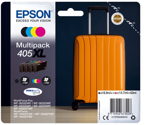 [95454] Epson 405XL DURABrite Ultra ink cartridge 1 pc(s) Original High (XL) Yield Black, Cyan, Magenta, Yellow