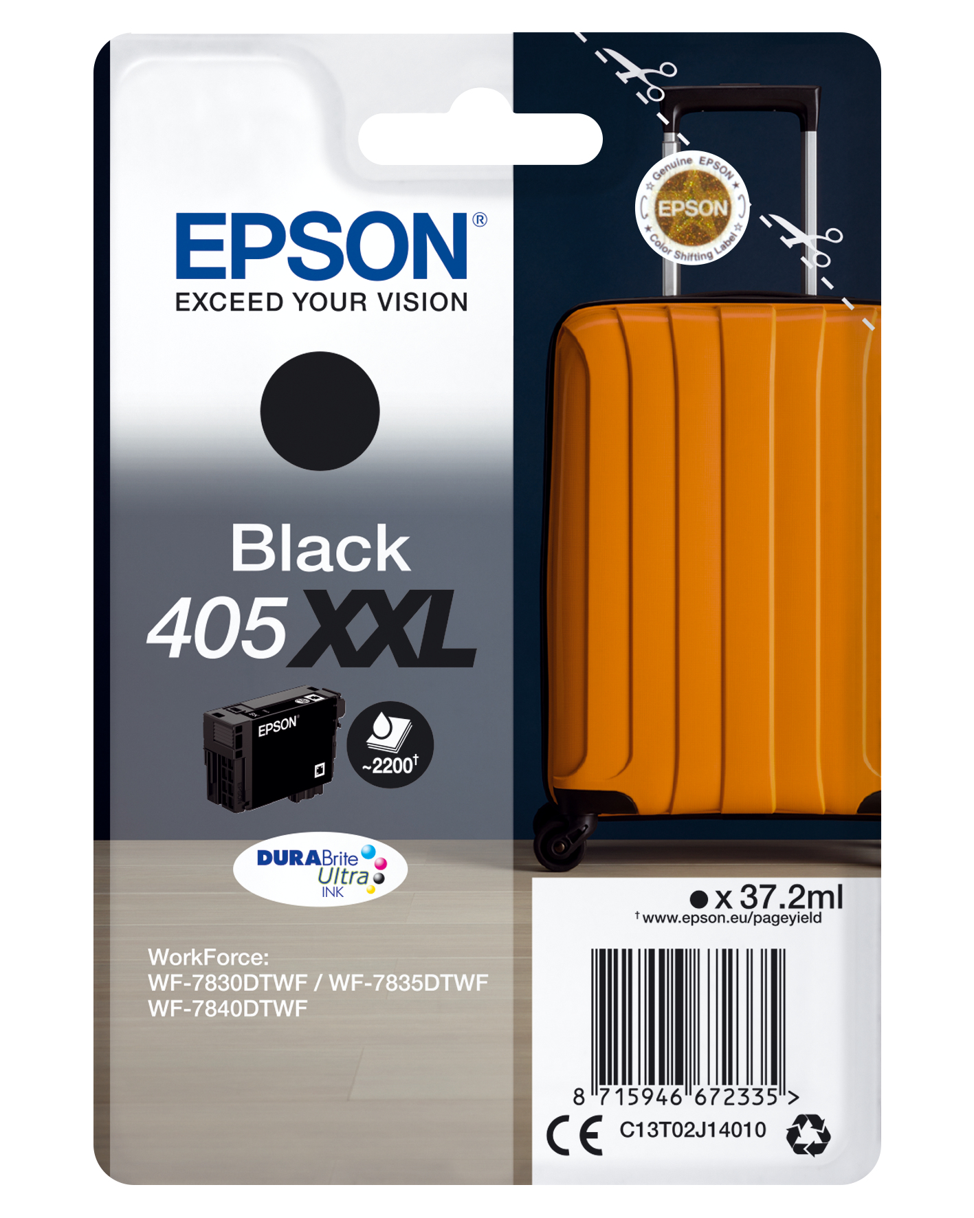 Epson C13T02J14010/405XXL - Cartouche d'encre noire très haute capacité, 2 200 pages