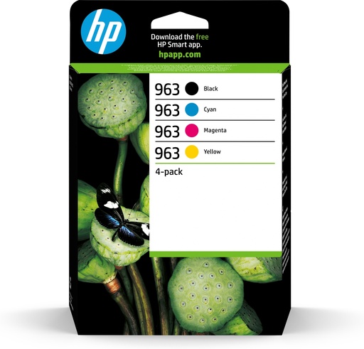 [96227] HP 963 4-pack Black/Cyan/Magenta/Yellow Original Ink Cartridges
